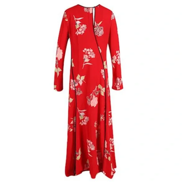DIANE VON FURSTENBERG Red Everton-Print Silk Maxi Dress - Picture 3 of 13